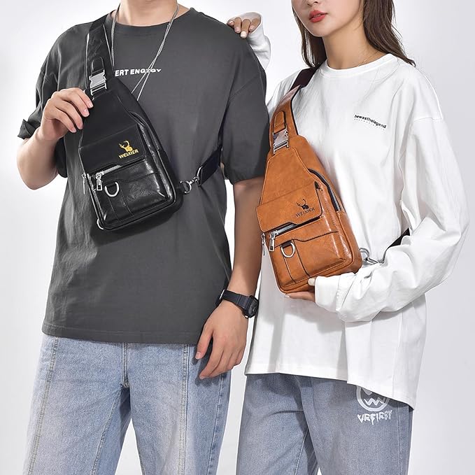 Sling Bag for Men Crossbody Chest Bag Over the Shoulder Purse Casual Sling Backpack for Travel Hiking Cycling