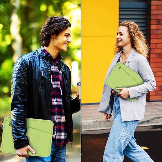 Laptop Case 15.6 inch, Slim Computer Carrying Bag Protective Cover Briefcase with Front Pocket, Durable Laptop Cover for 15-16 Inch HP, Dell, Lenovo, Asus, Notebook, Light Green