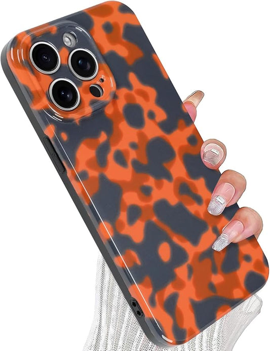 Phone Case for iPhone 13 Pro Max Case Rusty Tortoiseshell Print TPU Slim Phone Cover for Women Girls Grily Brown Shockproof Phone Cover for iPhone 13 Pro Max, Tortoise Print