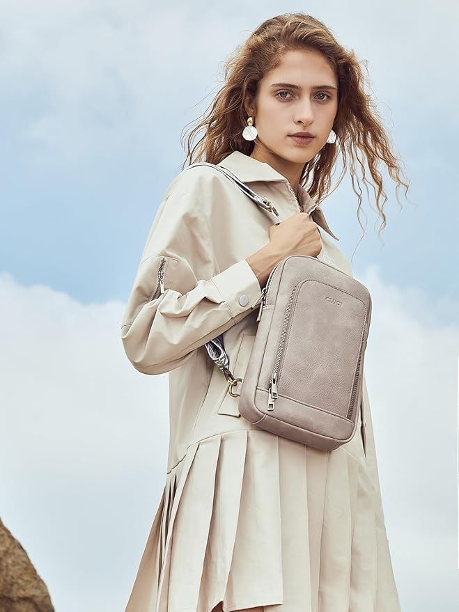 CLUCI Crossbody Bags for Women Men,Leather Sling Bag Cross Body Backpack for Woman Gifts for Women Birthday Unique