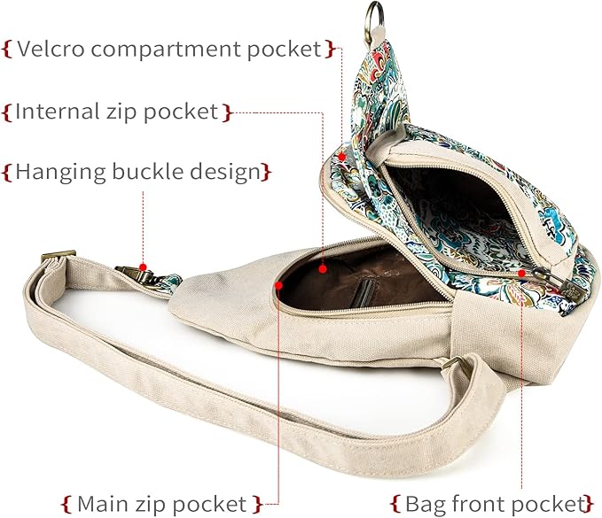 Black Butterfly Canvas Chest Bag, Small Chest Pack, Crossbody Bag for Travel, Inclined Shoulder Bag