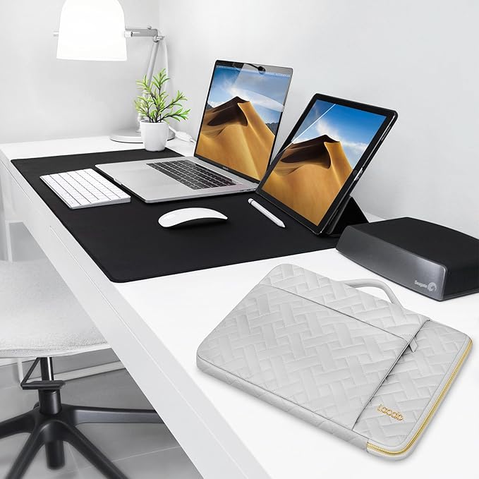 Lacdo 360° Protective Laptop Sleeve Case for 16 inch New MacBook Pro M4/M3/M2/M1 Pro/Max A3403 A3186 A2991 A2780 A2485 A2141 2024-2019, 15 inch Surface Laptop 7th Copilot+PC Computer Bag, Space Gray