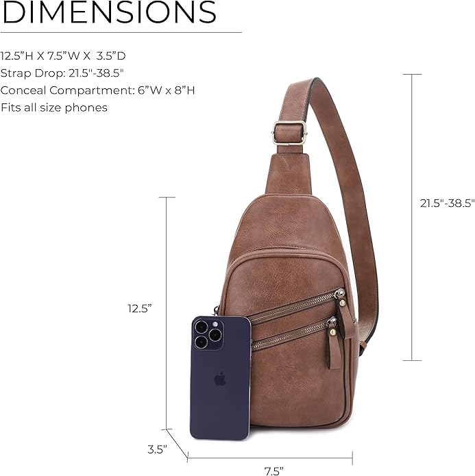 JESSIE & JAMES Jeannie Unisex Multi-Pocket Concealed Carry Sling Bag Crossbody Backpack Purse