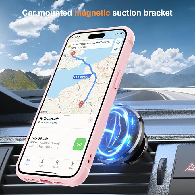 Compatible with iPhone 11 Case with Invisible Magnetic O-Ring Stand [Compatible with MagSafe][Great Grip Feeling], Pink