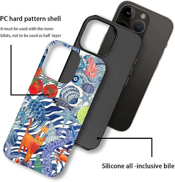 Case for iPhone 11 Pro,Leopard Cherry Shell Aesthetics for Woman Men Full Body Protective Cover Shockproof 2 in 1 Silicone + Hard PC Case for iPhone 11 Pro