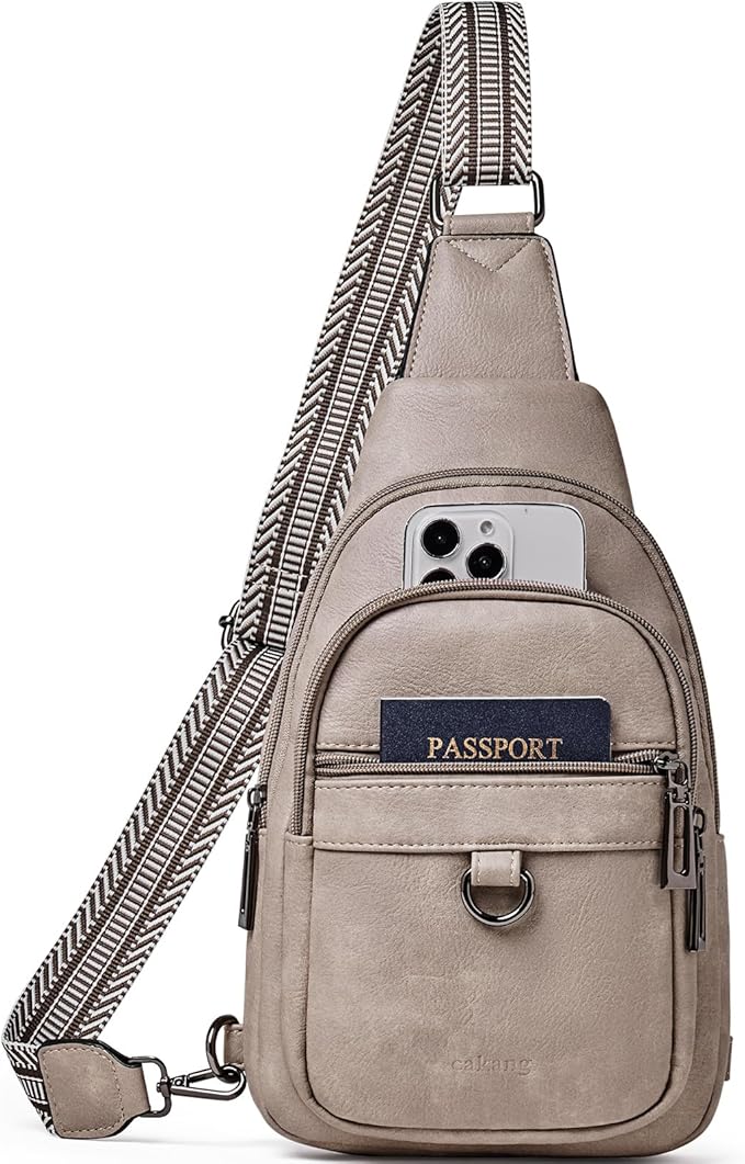 Womens Sling Bag Crossbody Bags for Women Vegan Leather Sling Backpack Daypack Fanny Pack Crossbody Purse Travel