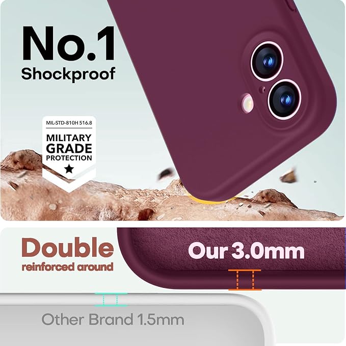 LOVE 3000 Designed for iPhone 17 Case, Premium Silicone [Compatible with Magsafe][Soft Anti-Scratch Microfiber Lining] Shockproof Protective Phone Case for Men Women 6.3", WineRed