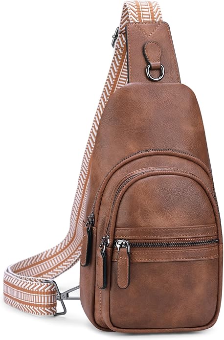 HESHE Sling Bag for Women Anti Theft Small Crossbody Bags Faux Leather Fanny Pack RFID Blocking Cross Body Purse for Travel