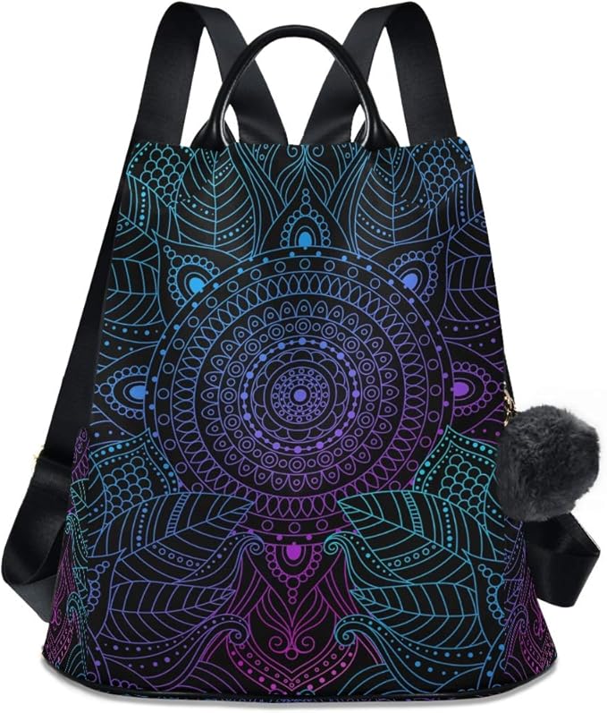 ALAZA Boho Mandala Ethnic Bohemian Backpack Purse for Women Anti Theft Fashion Back Pack Shoulder Bag