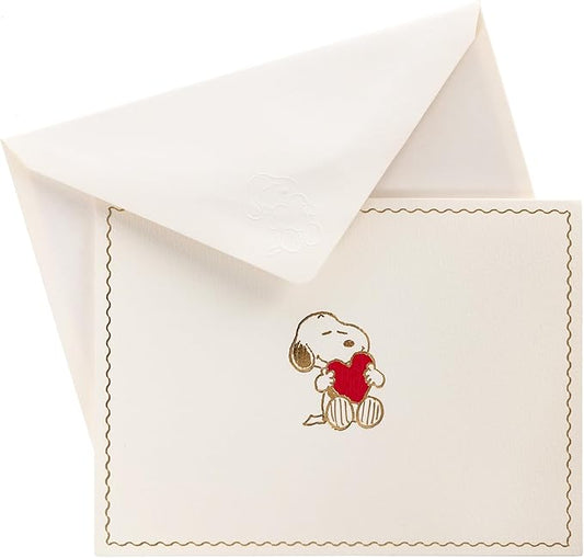Graphique Peanuts Designer Cards Luxe Collection, Gold Foil Embossed Stationary Boxed Set, 10 Blank Cards with 11 Envelopes, All Occasion Greetings, 5.25" x 3.8"