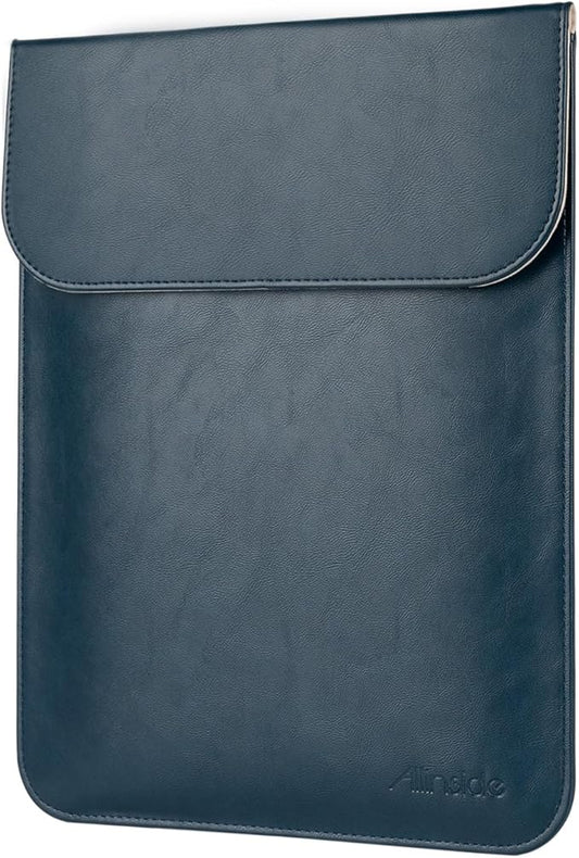 Allinside 11-12 inch Laptop Sleeve Case Compatible with MacBook Air 11 2010-2015/MacBook 12 2015-2017, Waterproof PU Leather Laptop Sleeve Bag Protective Vertical Case Cover, Blue