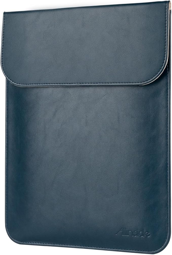 Allinside 15-16 inch Laptop Sleeve Case Compatible with MacBook Air 15 2023-2025/MacBook Pro 16 2021-2024, Waterproof PU Leather Laptop Sleeve Bag Protective Vertical Case Cover, Blue
