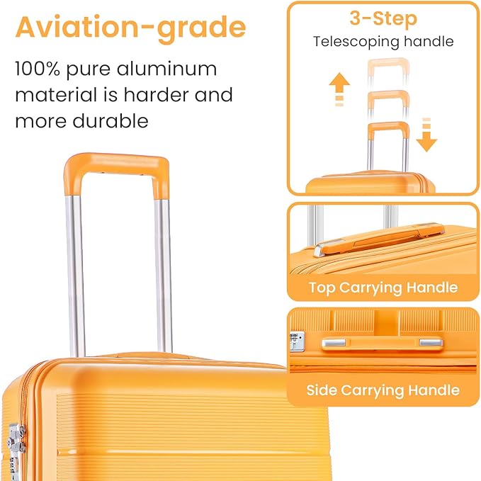 4-Piece Hardshell Luggage Set with TSA Locks, Expandable Suitcases and Silent Spinner Wheels - Vibrant Colors for Easy Identification (14/20/24/28 Inch) - Family Travel Suitcase Sets