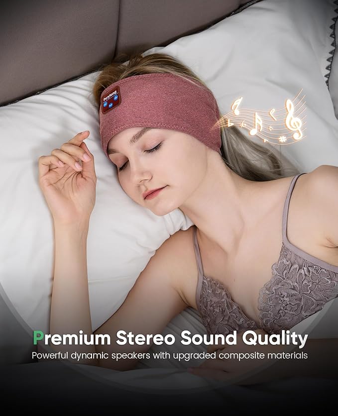Perytong Sleep Headphones Bluetooth 5.2 Headband, Sports Wireless Earphones Music Sleeping Eye Mask Earbuds with HD Stereo Speaker for Mom Dad Women Men Teen Running Cool Gadgets Unique Gifts