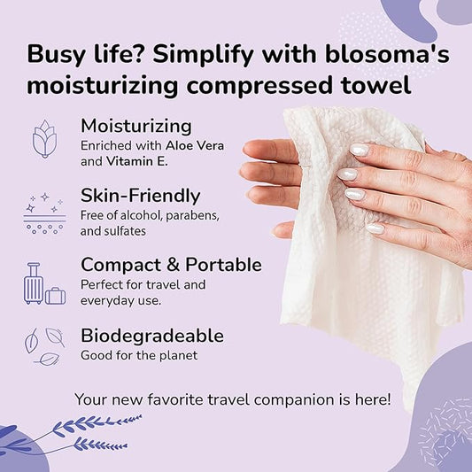 Lavender Compressed Towel Tablets – Disposable Cotton, Instant Expandable water activated Face Towels, Travel-Friendly, Biodegradable Moisturizing Towels for Camping and Outdoors (Pack of 100)