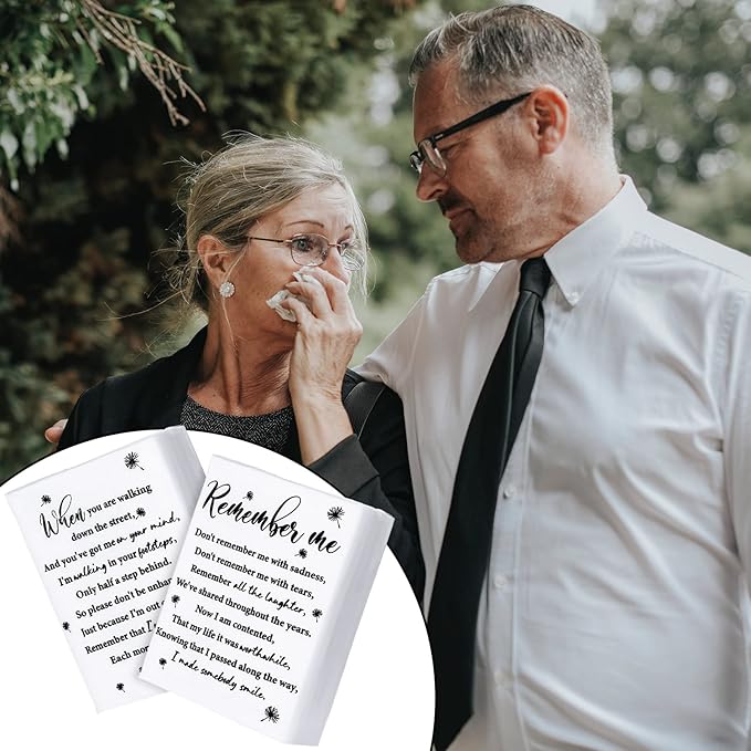 Sinmoe 120 Bulk Funeral Tissues Keepsakes Memorial Facial Pocket Tissues Favors Inspirational Poem 3 Ply Mini Travel Size Tissue Packs Memorial for Guests Relatives Family