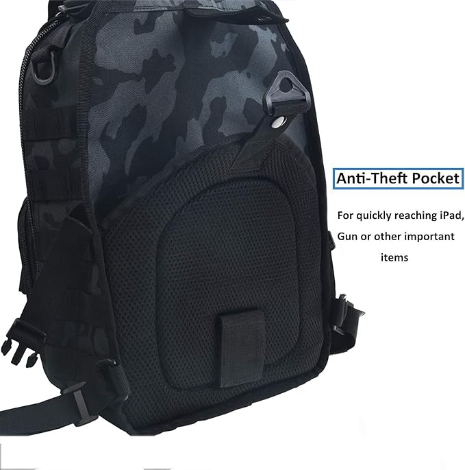 hopopower Tactical Sling Bag Pack Military Rover Shoulder Backpack EDC Assault Range Bag, Water-Resistant