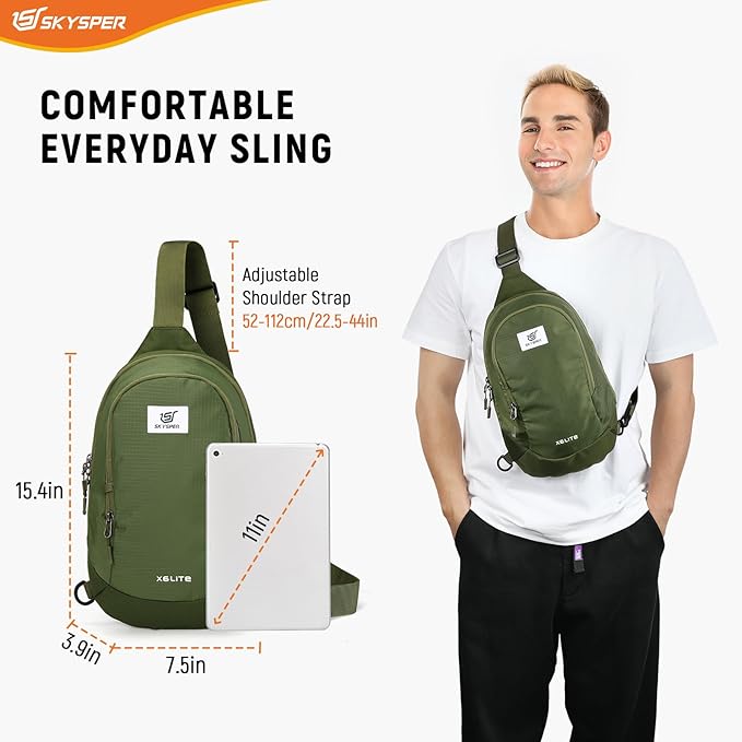 SKYSPER Sling Bag RFID Crossbody Sling Backpack Travel Cross Body Bag Shoulder Sling Daypack