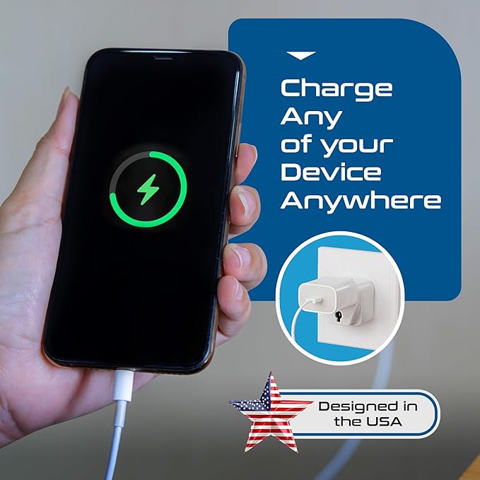 Ceptics Schuko, Germany France Travel Power Adapter, Grounded European Plug - Type E/F Outlet, Adaptor for USA to Europe EU Socket - 3 Pack - Use In Norway, Korea, Spain, Greece, Russia, Iceland