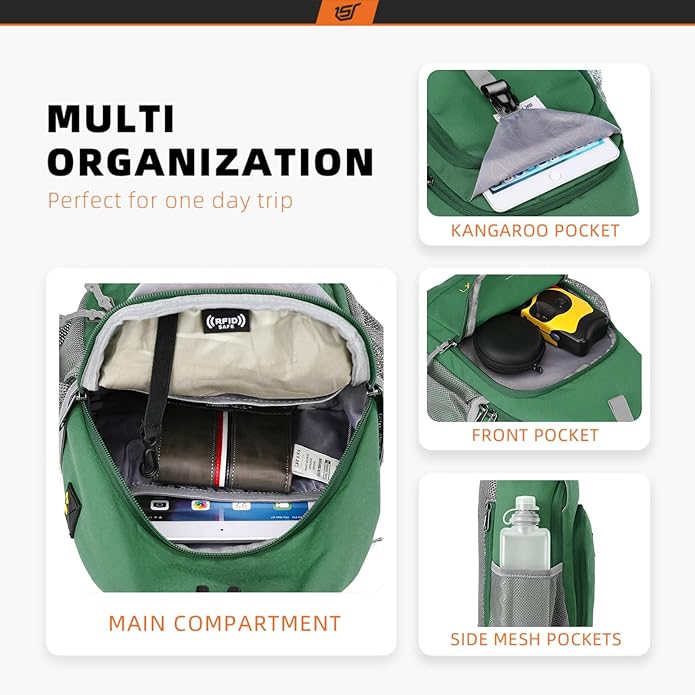 SKYSPER Sling Bag RFID Crossbody Sling Backpack Cross Body Shoulder Bag Travel Hiking Daypack for Women Men