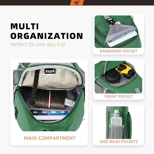 SKYSPER Sling Bag RFID Crossbody Sling Backpack Cross Body Shoulder Bag Travel Hiking Daypack for Women Men