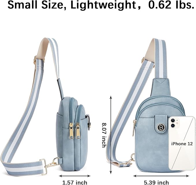 BOSTANTEN Small Sling Bag Crossbody Bags for Women Trendy Crossbody Purse Leather Chest Bag