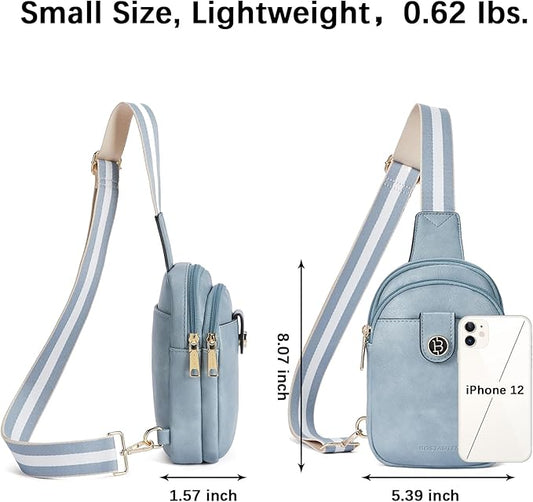 BOSTANTEN Small Sling Bag Crossbody Bags for Women Trendy Crossbody Purse Leather Chest Bag