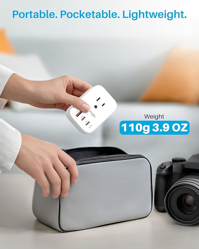 US to India Plug Adapter, ORNLONGTU Type D Travel Adapter with 3 Outlets 3 USB(2 USB-C 20W), India Power Adaptor for USA to India Bangladesh Maldives Pakistan Nepal Kuwait Sudan Sri Lanka Bhutan Yemen