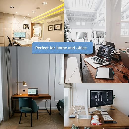 LanSenSu Telephone landline Extension Cord Cable Cord with Standard RJ-11 6P4C Plug (6Ft-3Pack-Black, Black)