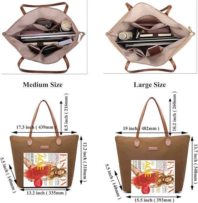 Water Resistant Light Weight Nylon Tote Bag Handbag