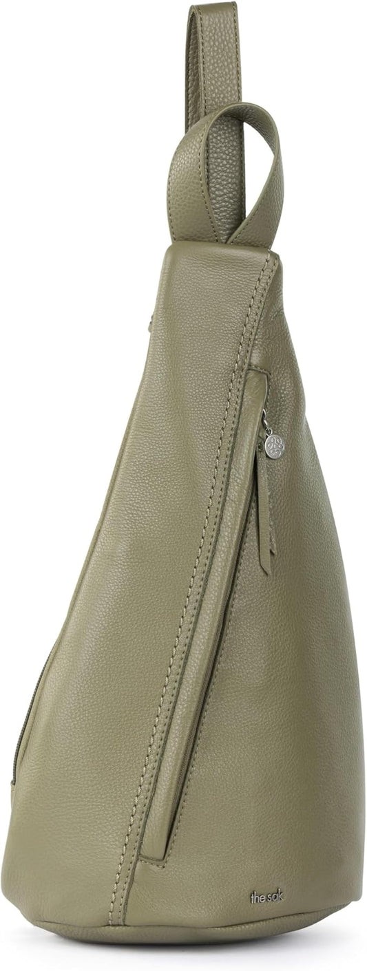 The Sak Geo Sling Backpack - Leather Women's Fashion Backpack for Everyday & Travel - Sling Crossbody With Zipper & Pockets