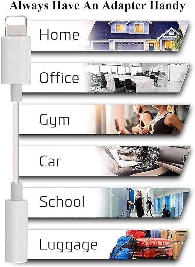 2 Pack Lightning to 3.5 mm Headphone Jack Adapter for iPhone,[Apple MFi Certified] Headphone Jack Adapter Cord Dongle Aux Cable Converter with iPhone 14/13/12/11/X/XR/XS/8/7