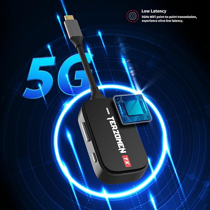 Wireless HDMI Transmitter and Receiver, Wireless Extender for Streaming Video/Audio to TV/Monitor/Projector from PC/Camera/Laptop, AirLink Dongle, Type-C to HDMI Display Adapter