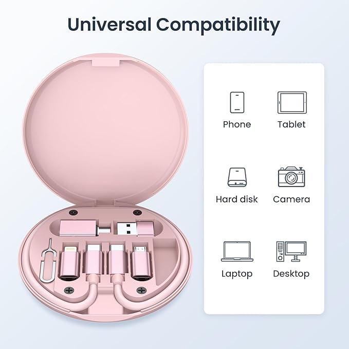 Elebase for iPhone 17 USB Charging Adapter Kit,Multi USBC Adaptor with 1Ft 100W Charger Cable Set,Type C to Micro USB 3.0 OTG iOS Travel Converter for iPhone 16 15 Max Pro,Samsung Galaxy S24 S23 Plus