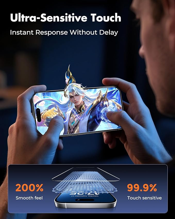 UNBREAKcable 4-Pack Screen Protector for iPhone 17, Double Shatterproof Tempered Glass [Easy Installation Frame] [9H Hardness] [99.99% HD Clear] [Case Friendly] for iPhone 6.3 inch