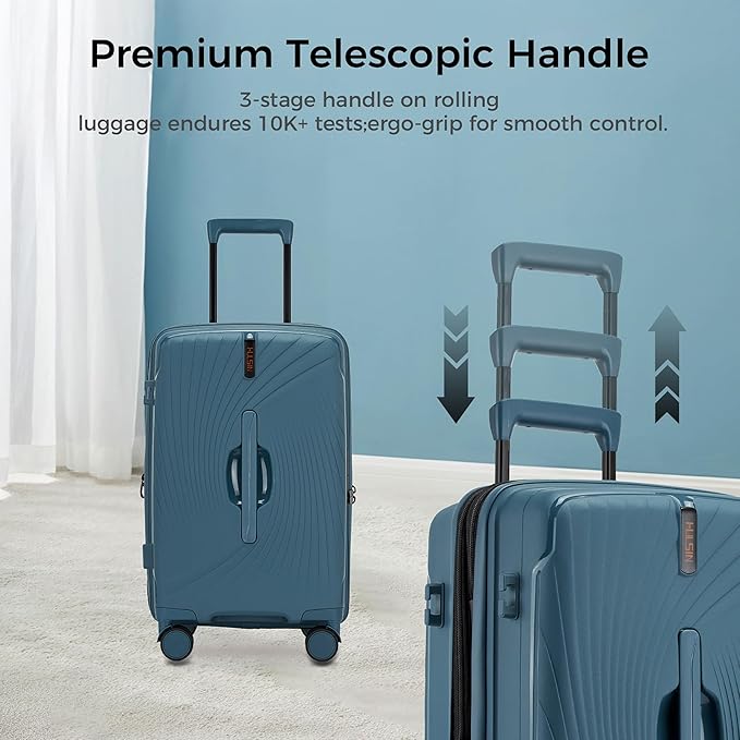 20 Inch Expandable Carry on Luggage, Hardside Lightweight Spinner Suitcase TSA Lock, 22x14x9 Airline Approved Hard Shell Expandable Travel Luggage with 20% More Capacity (Blue, 20 Inch)