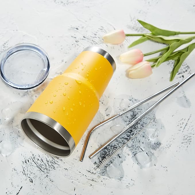 MEWAY 30oz Insulated Tumbler With Lids and Straws,Stainless Steel Double Vacuum Coffee Tumbler Cup, Brush, Durable Powder Coated Coffee Cup for Cold & Hot Drinks, Office, Travel(mixture,4 PACK)