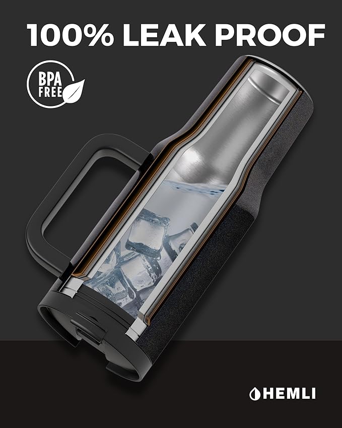 40 Oz Tumbler with Handle and Straw, Insulated Tumbler with Leakproof 2-in-1 Lid and Straw, Reusable and Portable Water and Coffee Stainless Steel Travel Mug, Vacuum Insulated