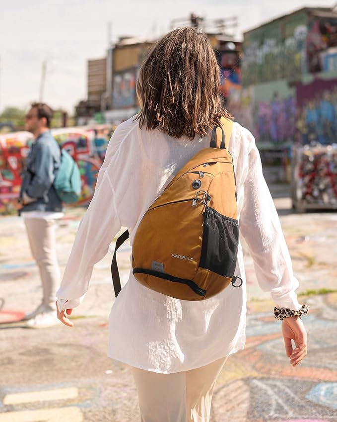 WATERFLY Sling Bag Crossbody Backpack: Over Shoulder Daypack Casual Cross Chest Side Pack