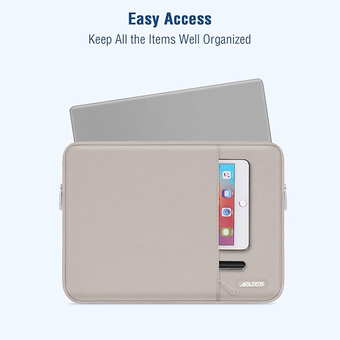 MOSISO Laptop Case 15 inch, 15 inch Laptop Sleeve Compatible with MacBook Air 15 M4 A3241 M3 A3114 M2 A2941 2025 2024 2023,Dell XPS 15,Polyester Vertical Computer Sleeve Bag with Pocket, Stone Gray