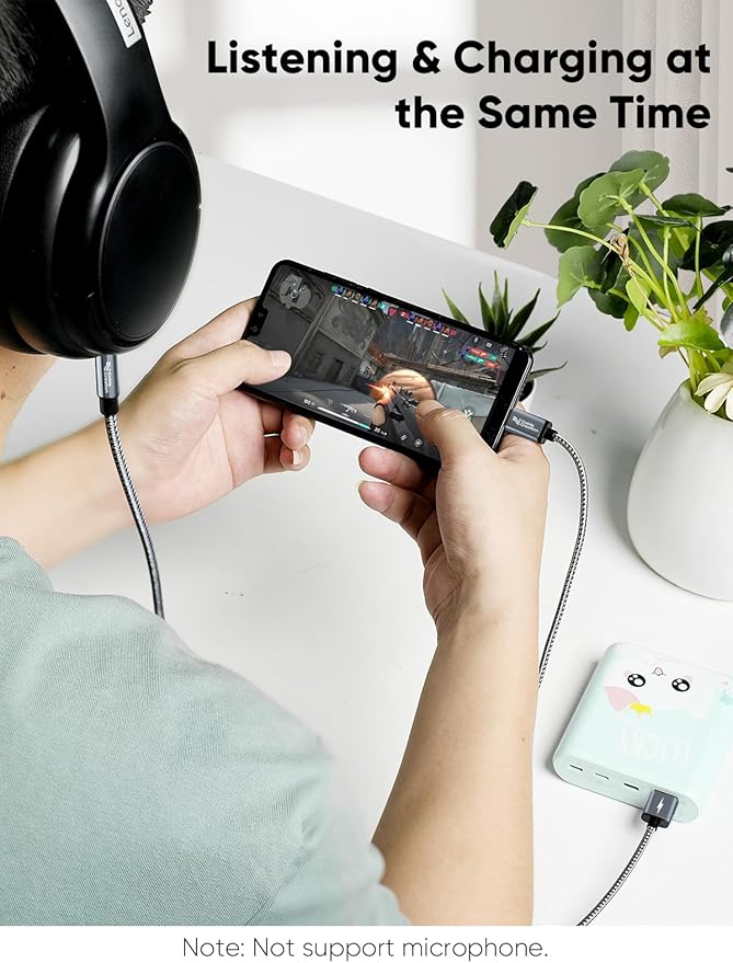 CableCreation USB C to 3.5mm Audio Cable with USB Charging Cable, Car Aux Cable, Type C to Aux Jack Headphone Car Stereo with 18W Charge for iPhone 16 15 Pro Max Plus, Galaxy S24/S23+, Pixel 9/8/7+