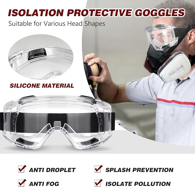 Gas Mask Survival Nuclear and Chemical, Respirator with Filters for Asbestos, Fume, Resin, Painting and Dust