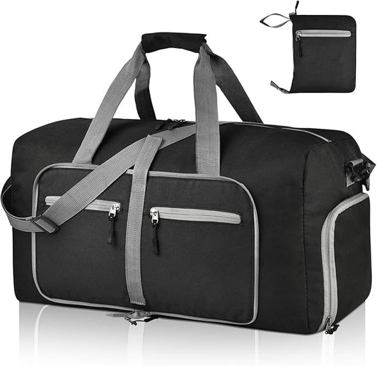 Dimayar 115L Travel Duffle Bag for Men Women - Foldable Duffel Bag with Shoes Compartment - Overnight Bags Waterproof & Tear Resistant(Black)