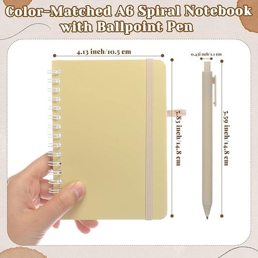Fulmoon 30 Set A6 Spiral Notebook with Ballpoint Pen in 10 Colors 50 Sheets, 4" x 6" Bulk Ruled Small Notebooks Journals for Back to School Supplies Students Gifts Office Coworkers (Soft Pastels)