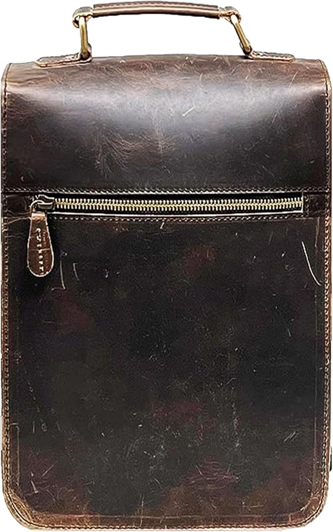 jaald Genuine Leather Messenger Bag Vintage Laptop Crossbody Bag Satchel Man Purse Shoulder Bag for man woman office bag