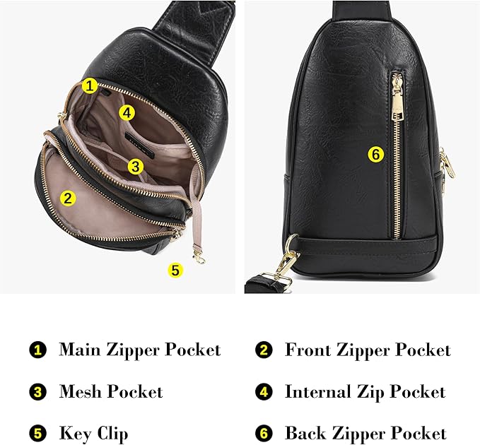 Haytijoe Crossbody Bags for Women Leather Sling Bag Anti-theft Cross Body Bag Travel Sling Purse Chest Bags Fanny Packs