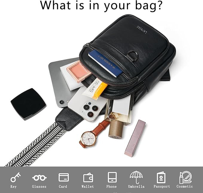 7L Sling Bag for Women Men Vegan Leather Crossbody Bags Fanny Pack Purse Backpack Over Shoulder Bag Travel Anti Theft