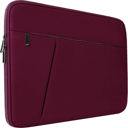 Laptop Sleeve Bag 15.6 inch, BOOEUDI Durable Shockproof Protective Computer Carrying Cover with Front Pocket, Briefcase Handbags Laptop Sleeve Bag for 15.6 inch HP, Dell, Acer, Asus, Notebook, WineRed