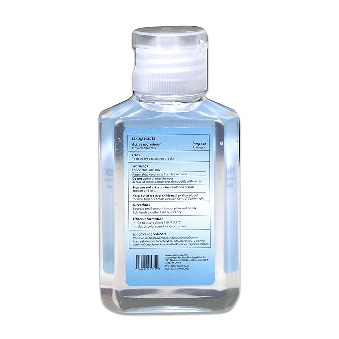 SIPA Hand Sanitizer Travel Size 2oz/ 60 ml, Flip Cap Bottle, Bulk Travel Size, Soothing Gel with Aloe and Vitamin E (Pack of 16)