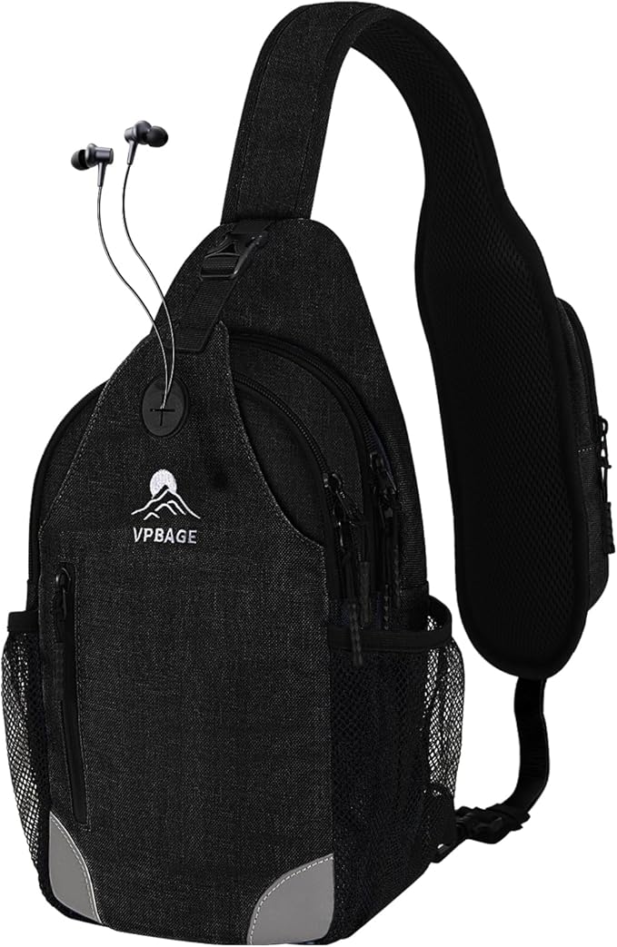 Sling Bag for Women, Crossbody Bag for Men, Cross Body Hiking Backpack, Travel Daypack, Chest Pack with Chest Phone Holder